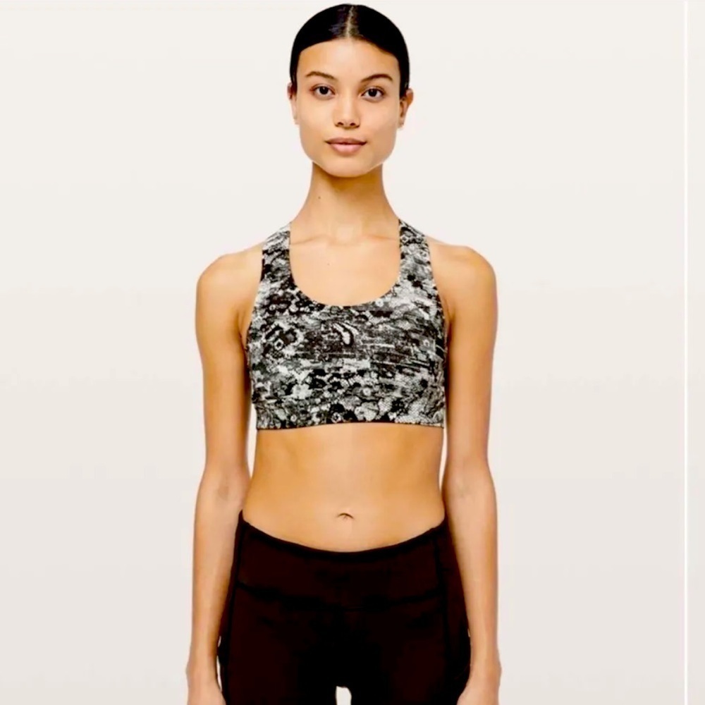 Lululemon | All Sports Bra III Masked Lace Starlight Black White Size 4